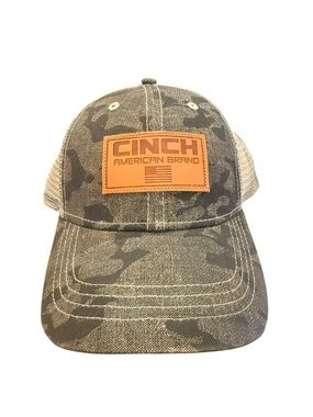 Cinch NWT American Brand Trucker Hat Camo Mesh Snapback Cap OSFA Western